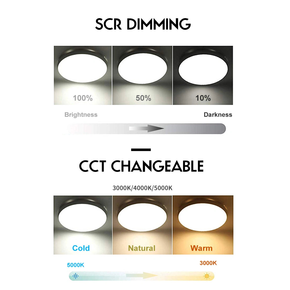 18W 12 Inch Stainless Steel Modern Dining Room Bedroom Ceiling Lights SY-C010