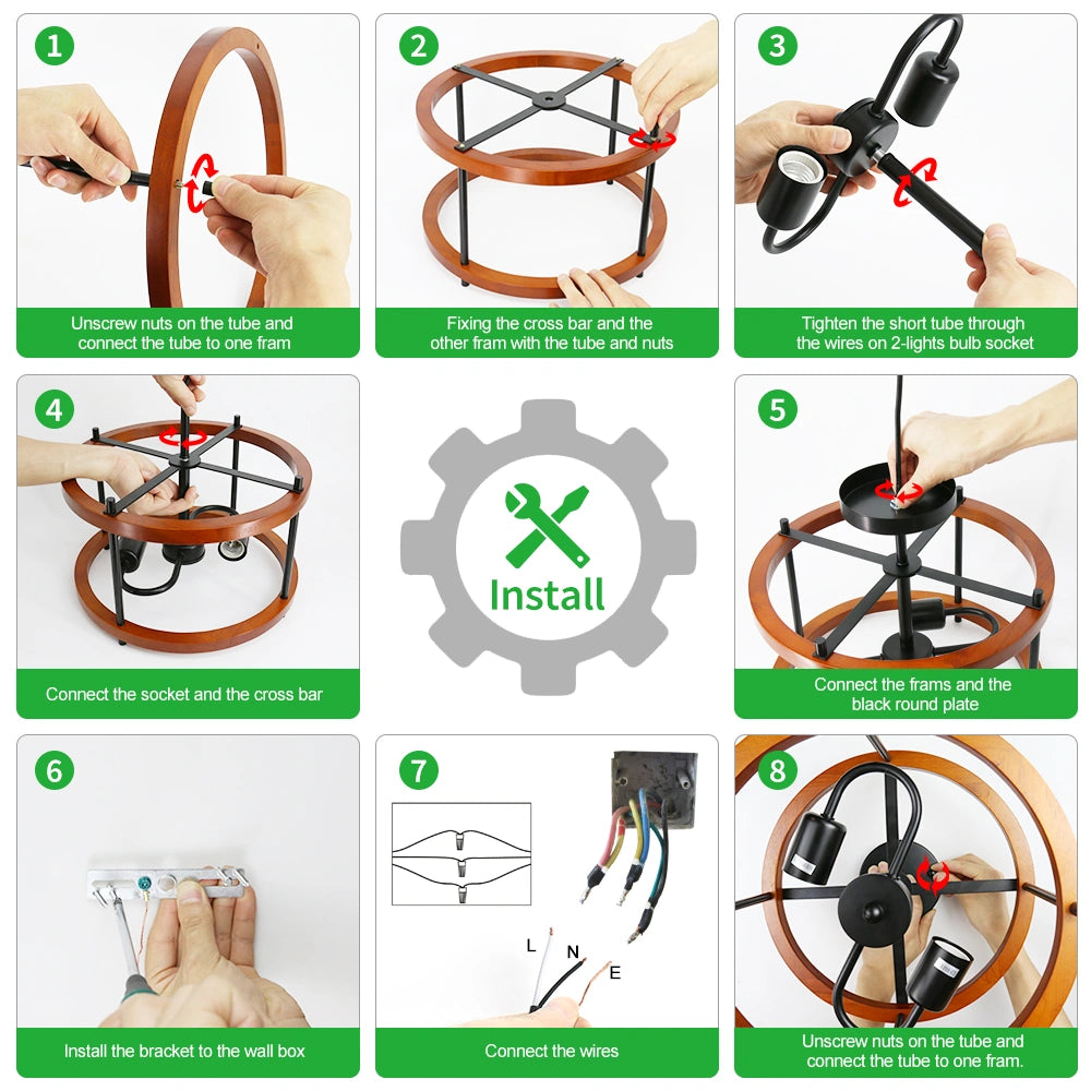 Wooden Ceiling Hanging Lamps For Kitchen Living Room SY-C006