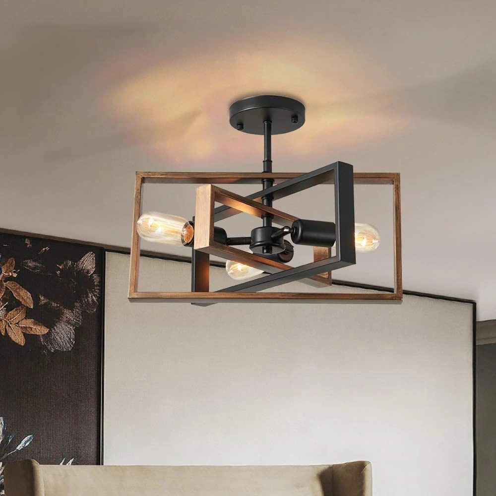 3 Lamps Modern Wooden Ceiling Hanging Light 16 Inch SY-C004