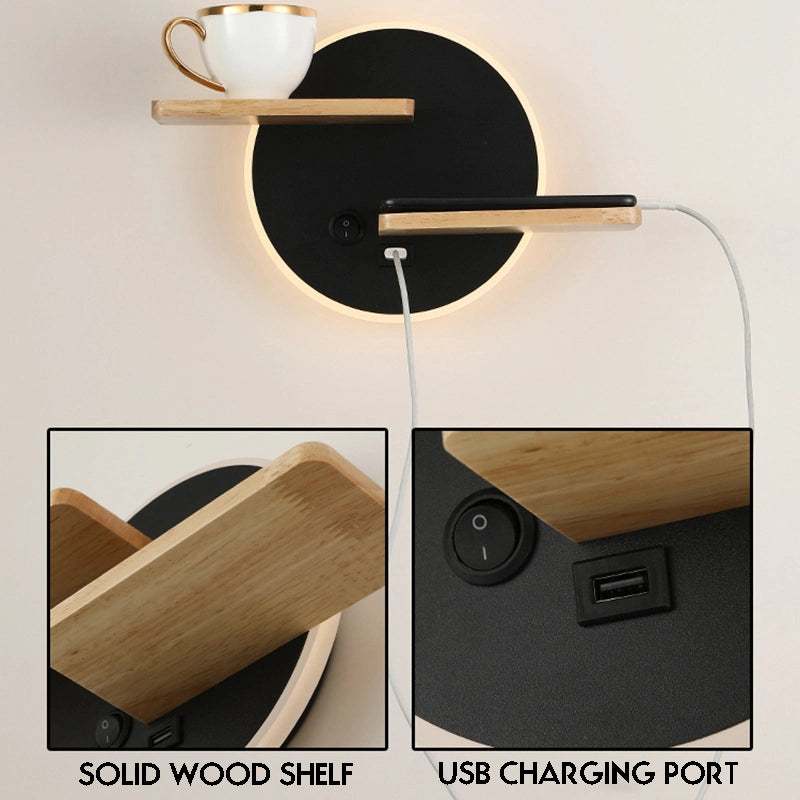 9W Bedroom Bedside Wall Lamps With USB Charging Port On/Off Button SY-I001