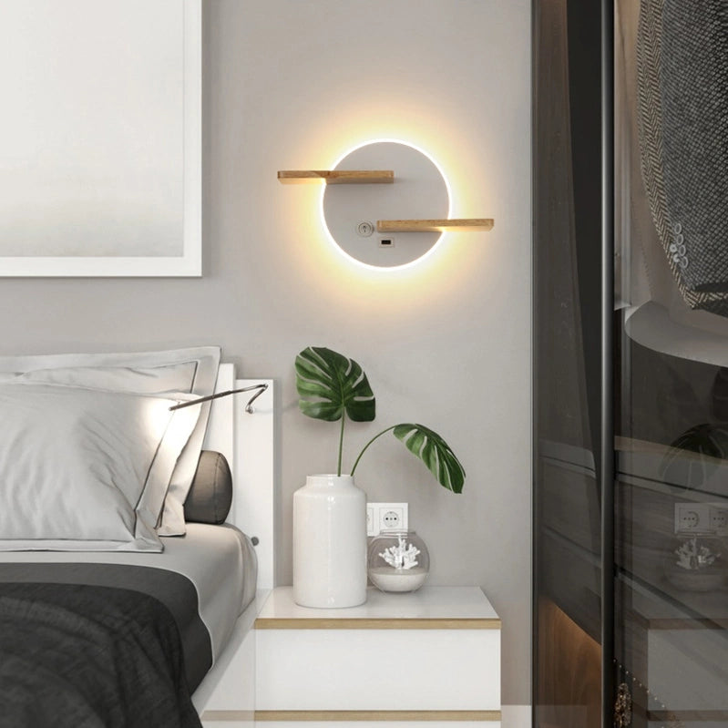 9W Bedroom Bedside Wall Lamps With USB Charging Port On/Off Button SY-I001
