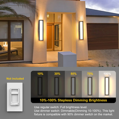 Dimmable Aluminum 24 Inch Led Porch Black Outdoor Wall Lights SY-O9056-D