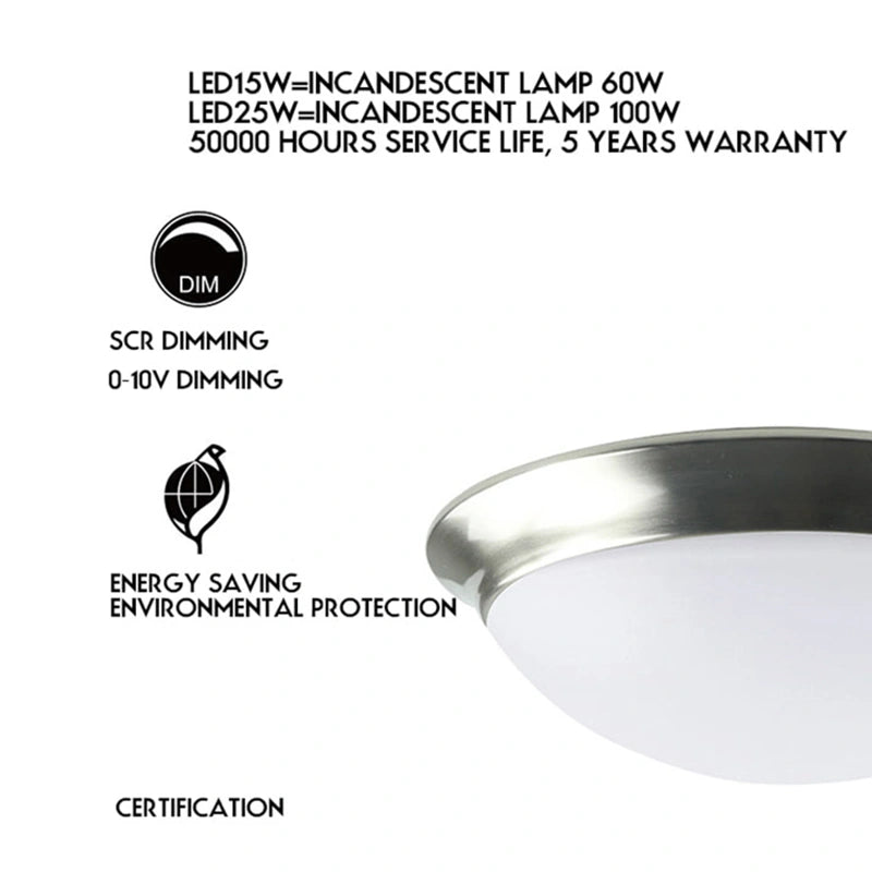 Modern Dining Room UL  18W Stainless Steel Led Ceiling Light Fixture 11 Inch SY-C008