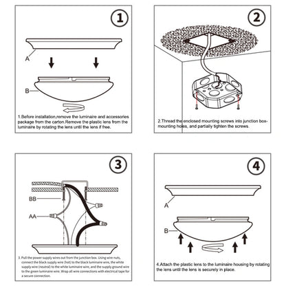 Modern Dining Room UL  18W Stainless Steel Led Ceiling Light Fixture 11 Inch SY-C008