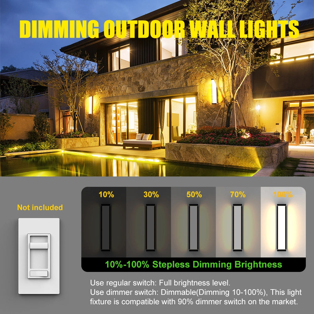 24 Inch Dimmable IP65 Garage Contemporary Wall Lights Outdoor SY-O9076-D