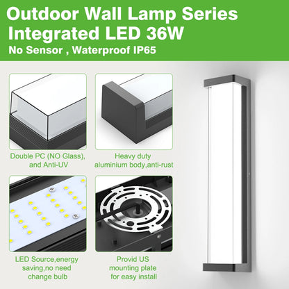 24 Inch Dimmable IP65 Garage Contemporary Wall Lights Outdoor SY-O9076-D