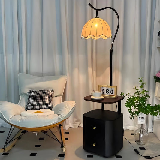 3CCT Tall Floor Lamp With Shelves Drawers Table SY-F001