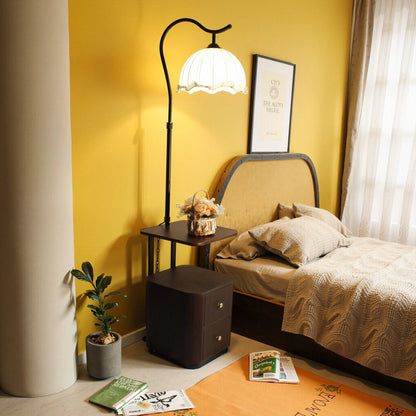 3CCT Tall Floor Lamp With Shelves Drawers Table SY-F001