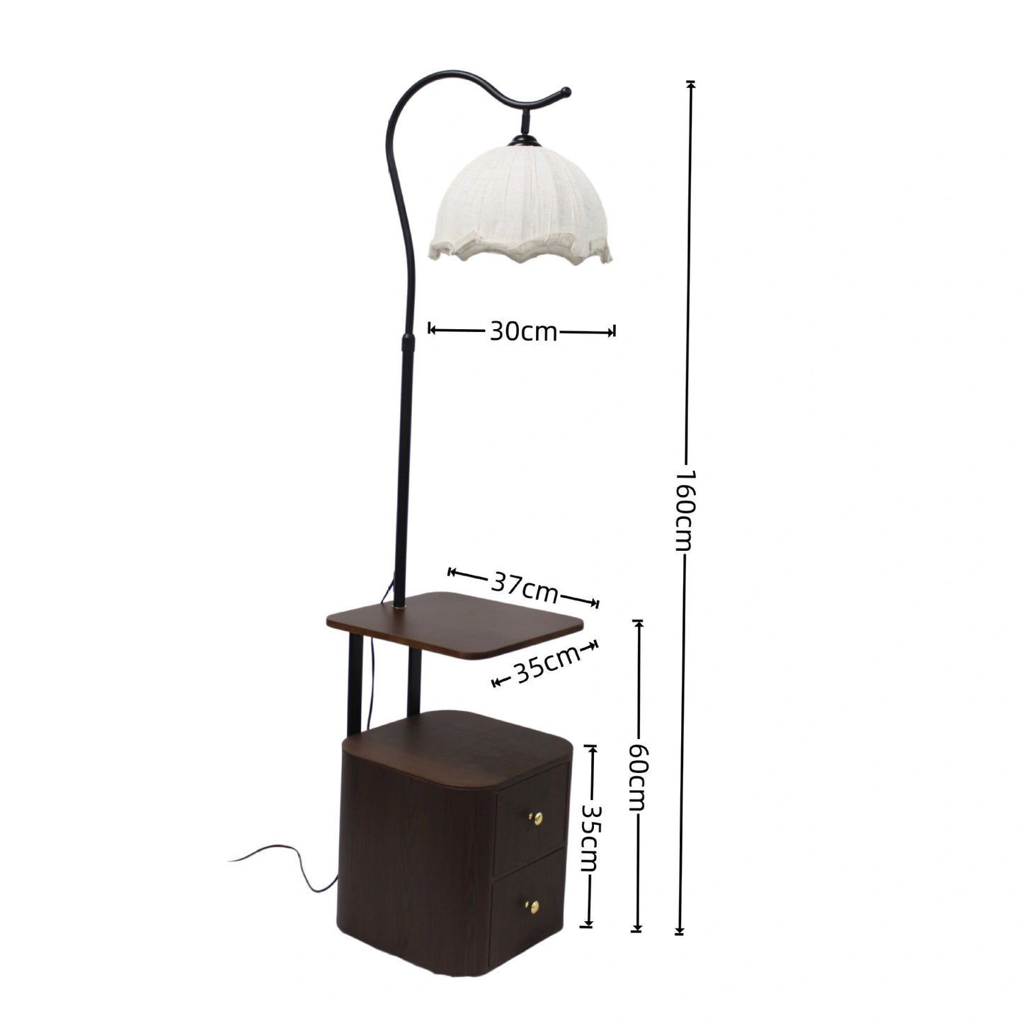 3CCT Tall Floor Lamp With Shelves Drawers Table SY-F001