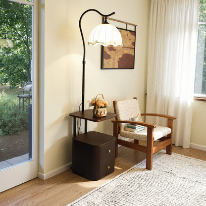 3CCT Tall Floor Lamp With Shelves Drawers Table SY-F001