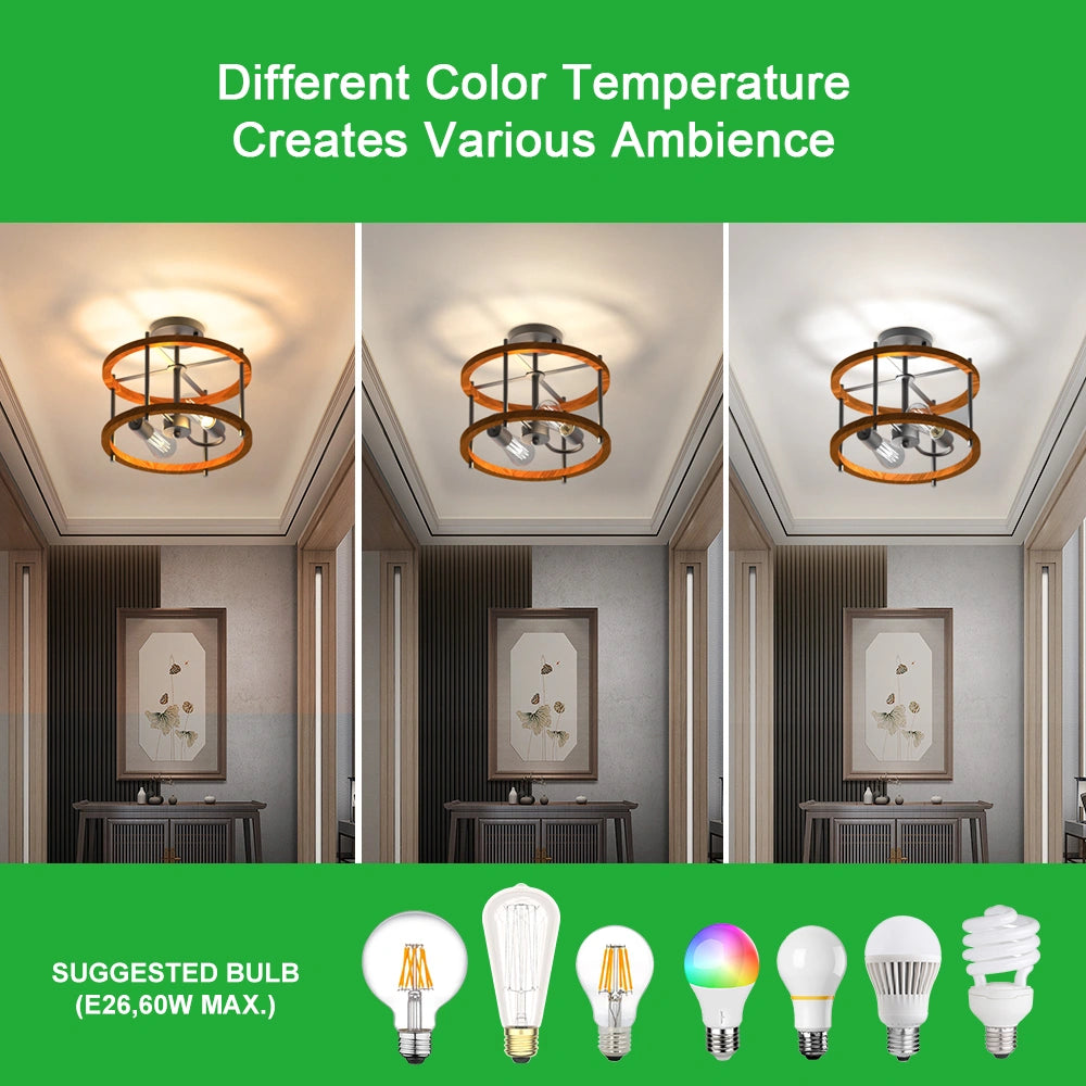 Wooden Ceiling Hanging Lamps For Kitchen Living Room SY-C006