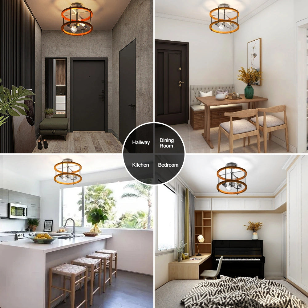 Wooden Ceiling Hanging Lamps For Kitchen Living Room SY-C006