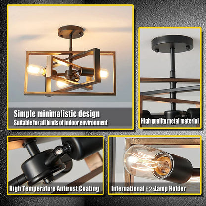 3 Lamps Modern Wooden Ceiling Hanging Light 16 Inch SY-C004