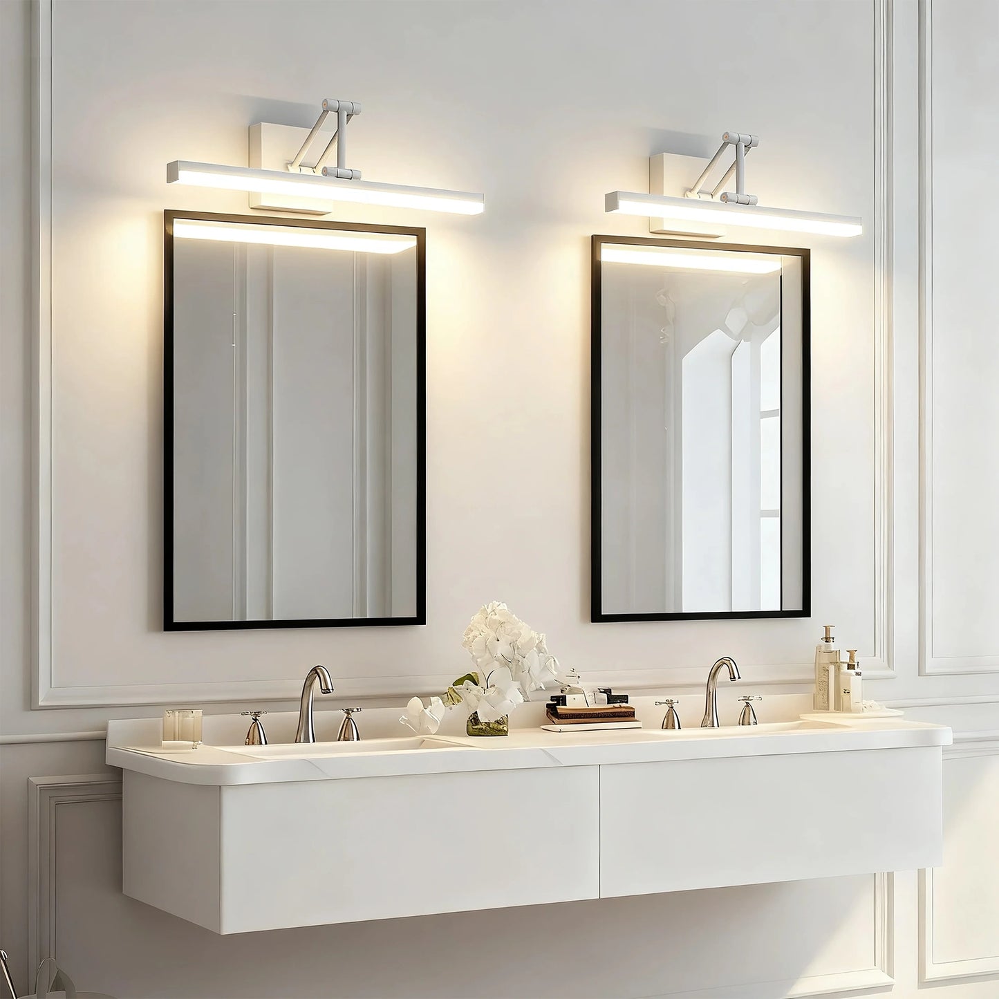 White 3CCT Vanity bathroom mirror light With Swing Arm SY-V015-WHITE