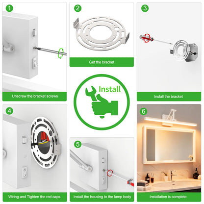White 3CCT Vanity bathroom mirror light With Swing Arm SY-V015-WHITE