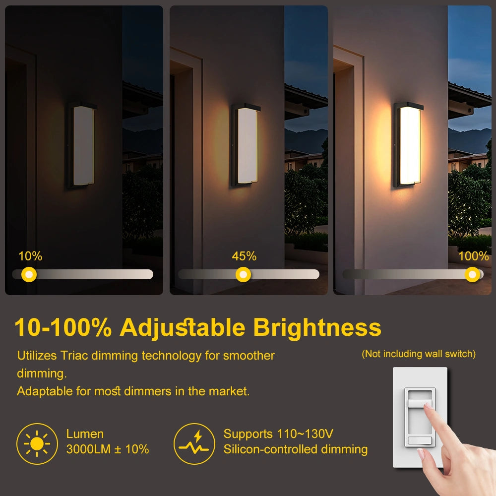 IP65 Dimmable 16-inch LED Outside Wall Lights for Porch SY-O9084-D