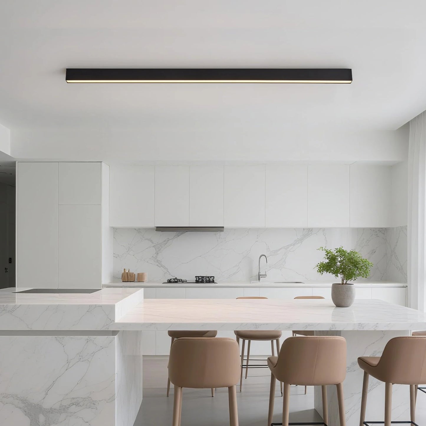 Customize 3CCT Dimmable led linear ceiling light 30 40 60 80 Inch SY-L001