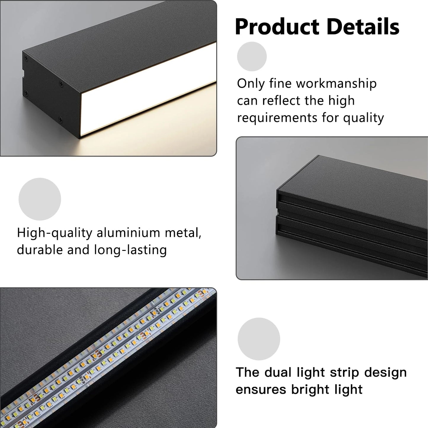 Customize 3CCT Dimmable led linear ceiling light 30 40 60 80 Inch SY-L001