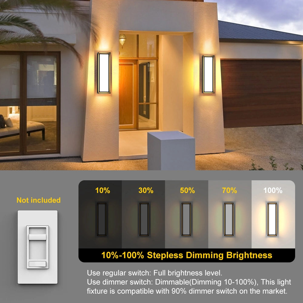 SCR Dimming 16 Inch Outdoor Wall Lamp Aluminuum Porch Light SY-O9054-D