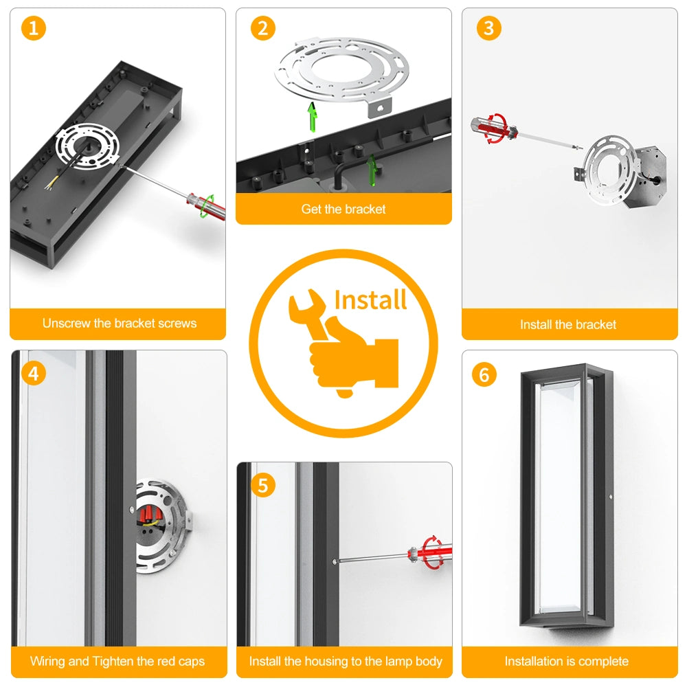 SCR Dimming 16 Inch Outdoor Wall Lamp Aluminuum Porch Light SY-O9054-D