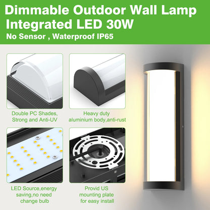 16 Inch Dimmable Wall Lamp Exterior for Porch & Garag SY-O9064-D