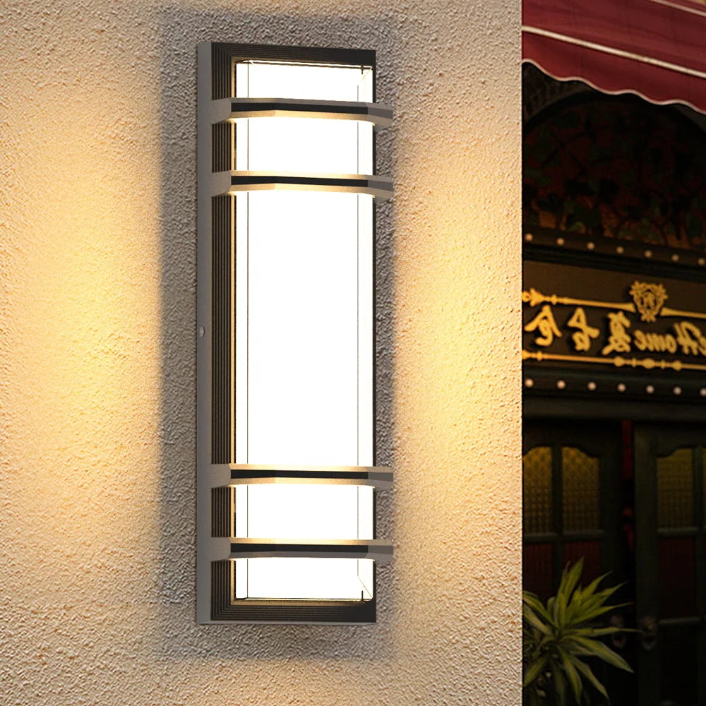 15.75 Inch Dimming Outdoor Wall Sconce Outside Porch Front Door Lights ...