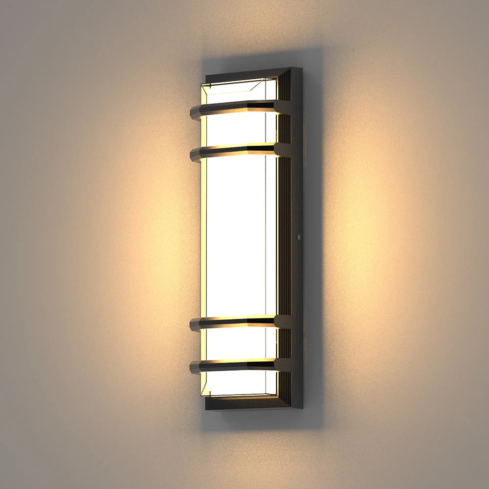 15.75 Inch Dimming Outdoor Wall Sconce Outside Porch Front Door Lights ...
