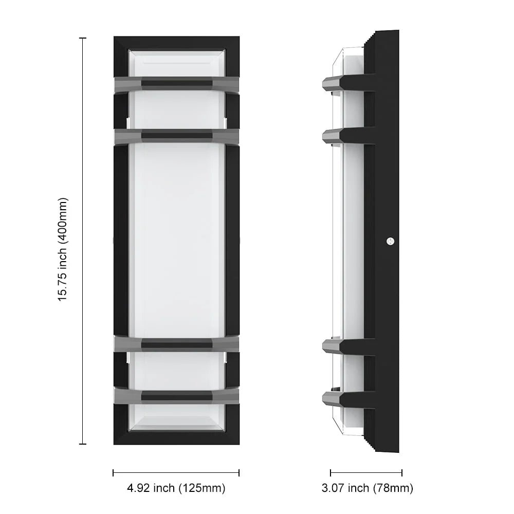 15.75 Inch Dimming Outdoor Wall Sconce Outside Porch Front Door Lights ...