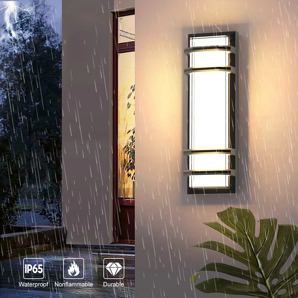 15.75 Inch Dimming Outdoor Wall Sconce Outside Porch Front Door Lights ...