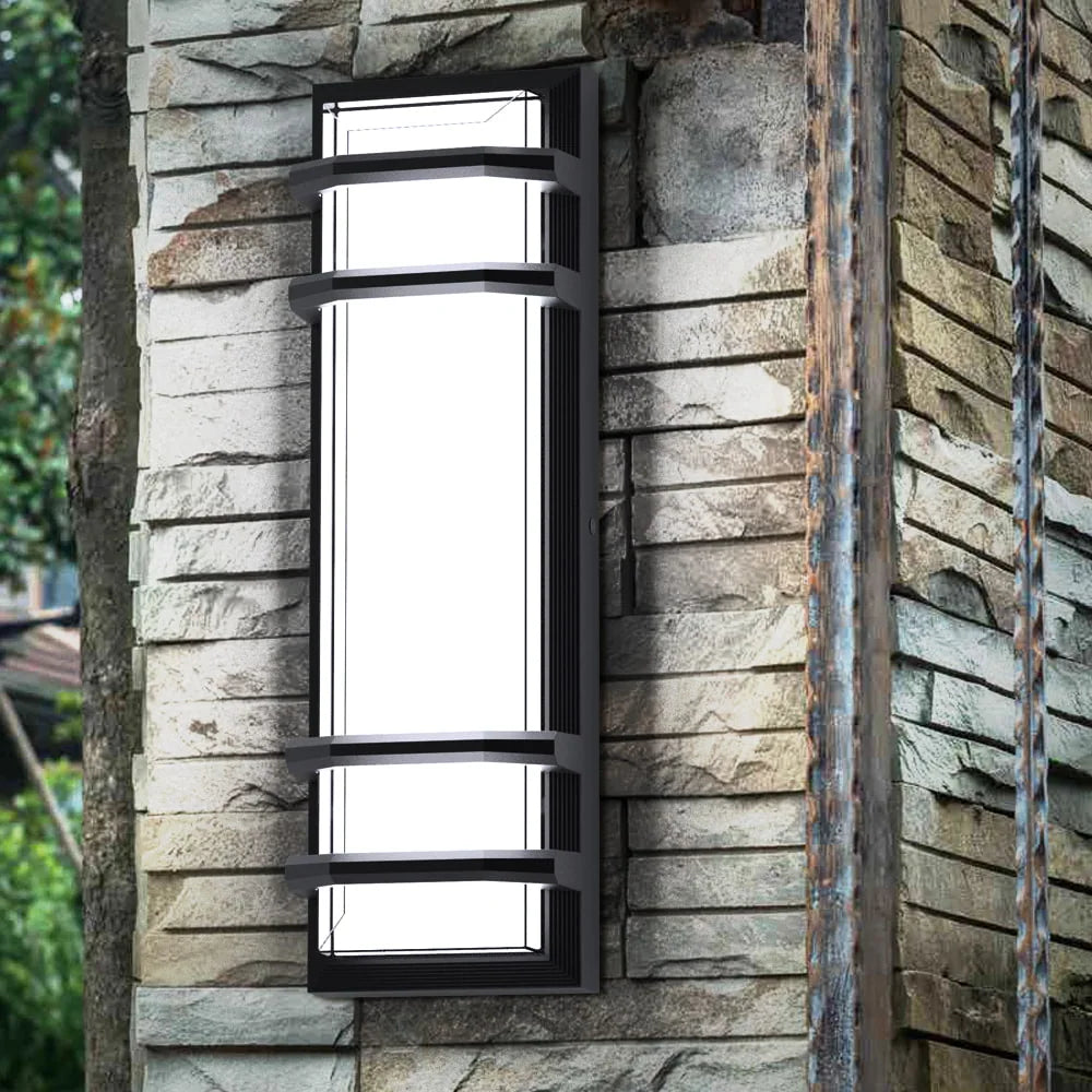 15.75 Inch Dimming Outdoor Wall Sconce Outside Porch Front Door Lights ...