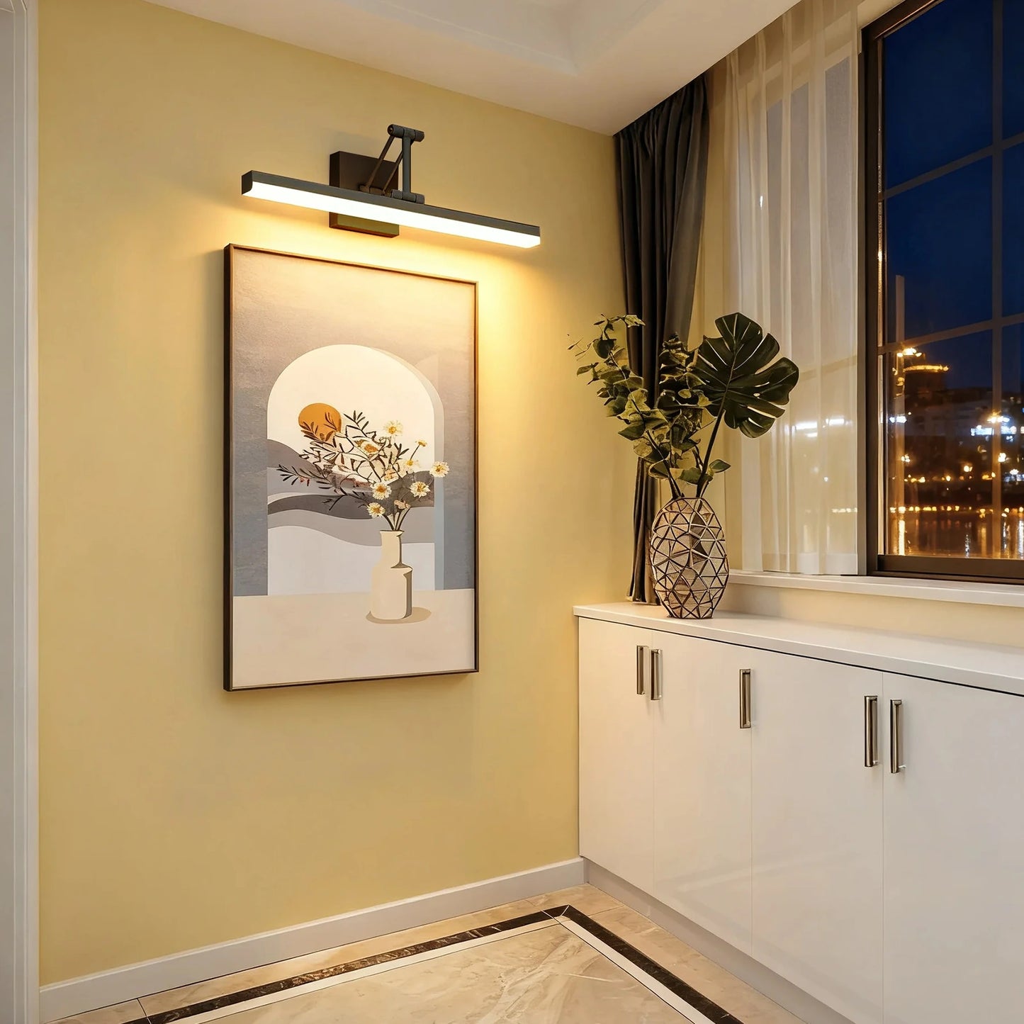12W 3CCT Led Modern Black Bathroom Vanity Lights with Button SY-V015-Black