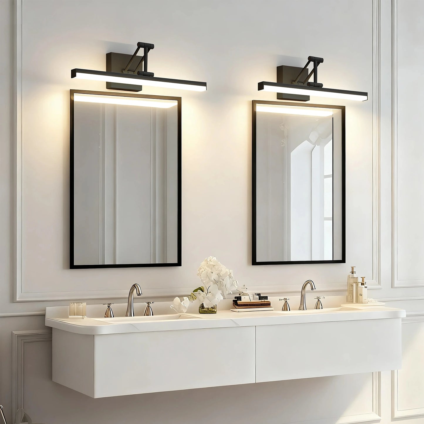 12W 3CCT Led Modern Black Bathroom Vanity Lights with Button SY-V015-Black