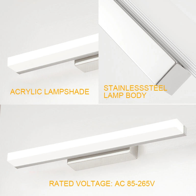 Customize Acrylic Stainless Steel Bath Bathroom Vanity Light Fixtures SY-V001