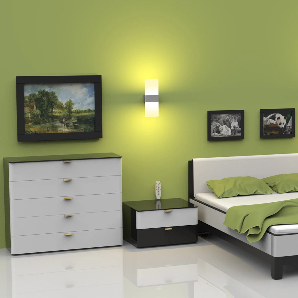 Smart Indoor Wall Lamp 12W Remote Control Sconce SY-I6558-App-Silver