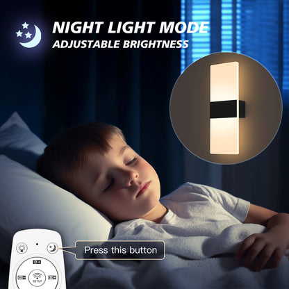 Smart Wall Lamps For Bedroom Living Room 12W Black Wall Sconce SY-I6558-App-Black