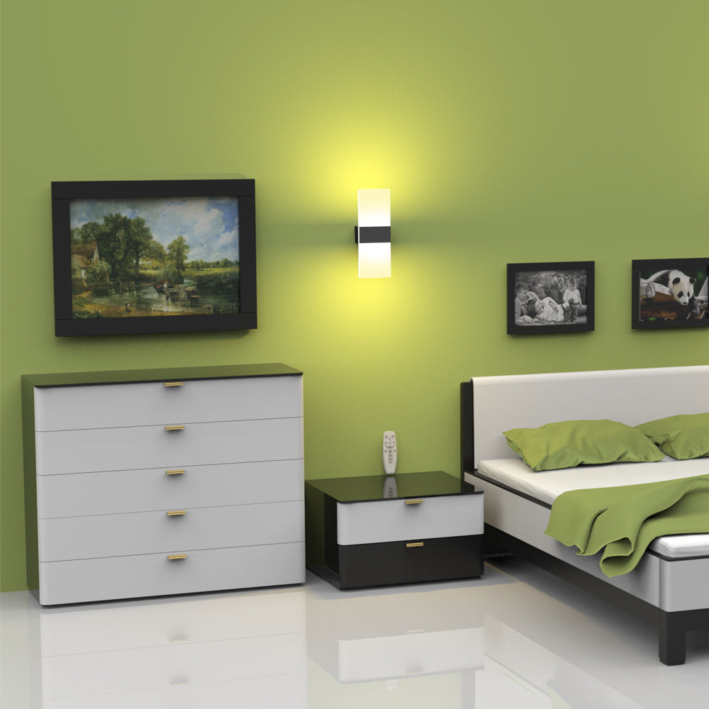 Smart Wall Lamps For Bedroom Living Room 12W Black Wall Sconce SY-I6558-App-Black