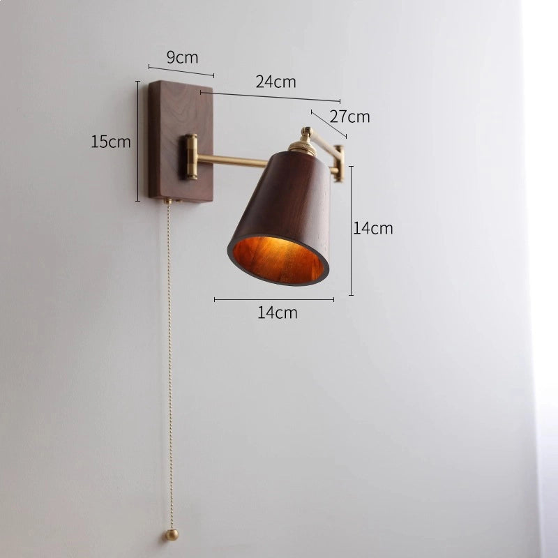 Wooden Arm Wall Mounted Reading Light For Bed SY-IW013