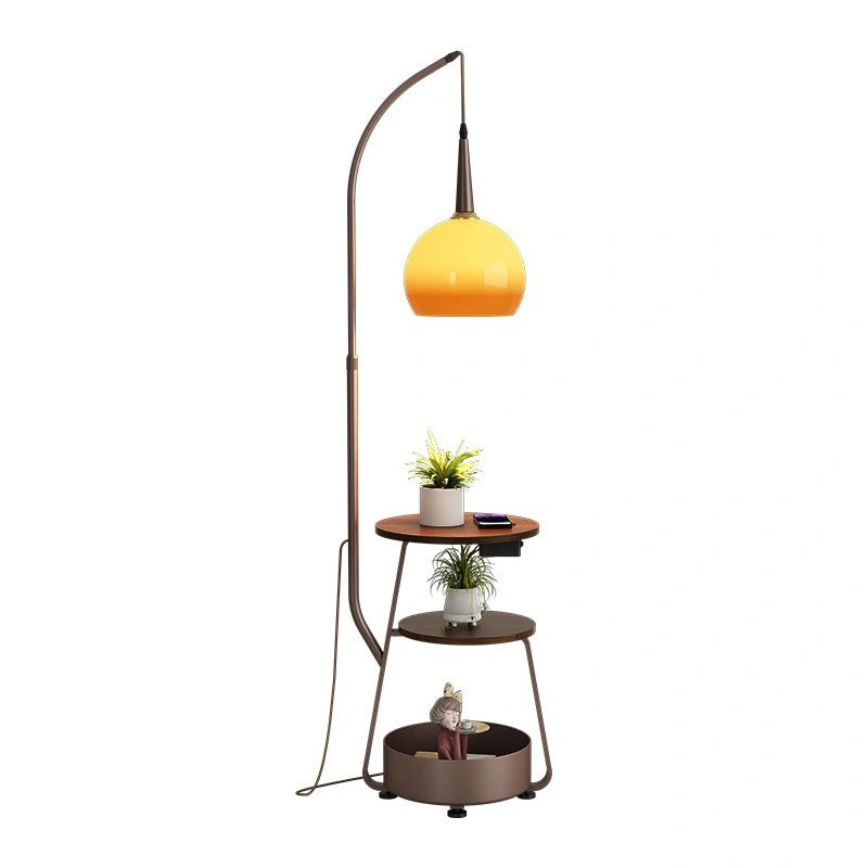 Wooden Floor Lamp For Living Room With Shelves SY-F002