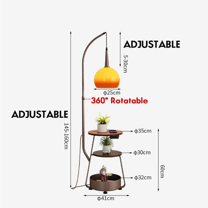 Wooden Floor Lamp For Living Room With Shelves SY-F002