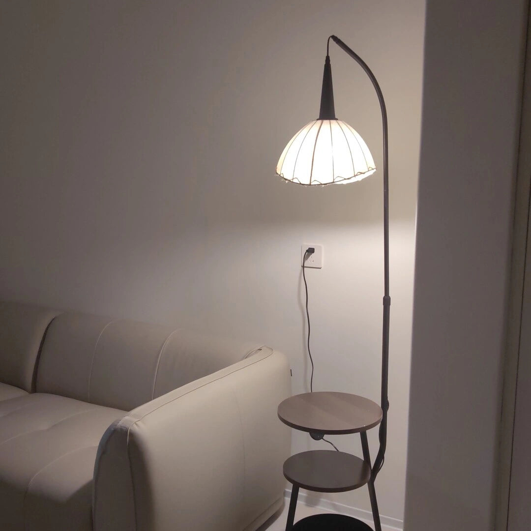 Wooden Floor Lamp For Living Room With Shelves SY-F002