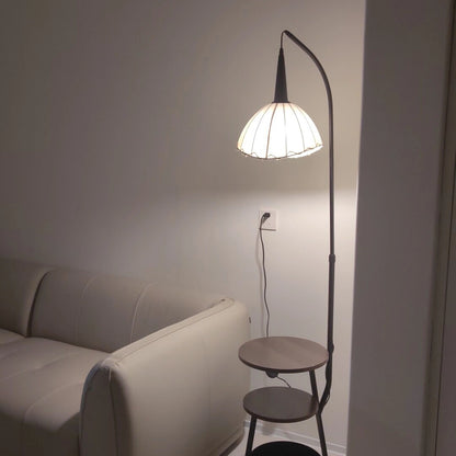 Wooden Floor Lamp For Living Room With Shelves SY-F002