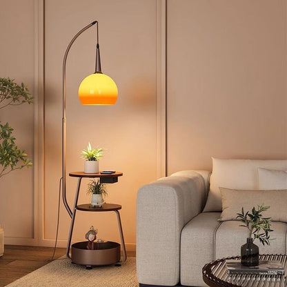 Wooden Floor Lamp For Living Room With Shelves SY-F002